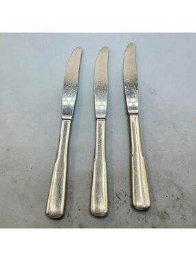 Oneida Wm A Rogers Friendship Stainless 3 Dinner Knives Flatware Vintage